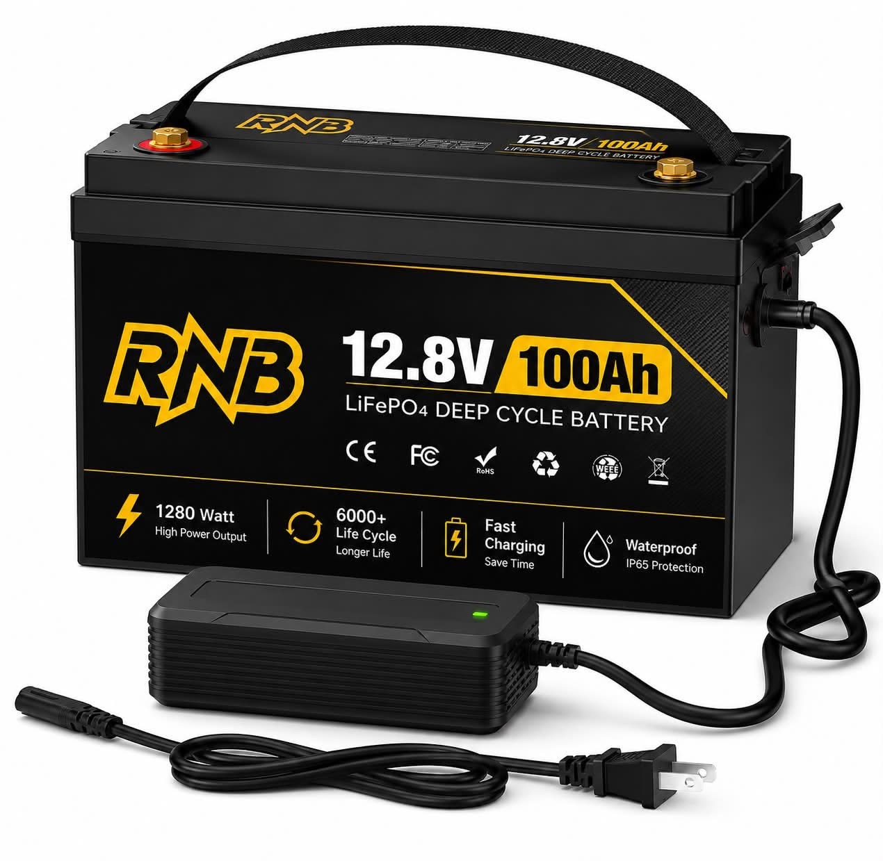 RNB 12.8V 100A Lithium phosphate Battery(LifePO4) with Smart/None Smart/BMS