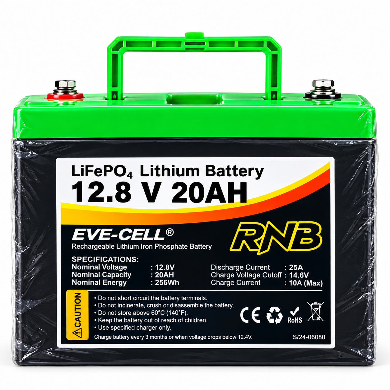 RNB 12.8V 20Ah LiFePO₄ Lithium Battery 6000 + life Cycle 5 years warranty
