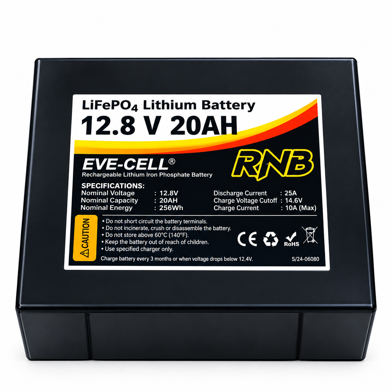 RNB 12.8V 20Ah LiFePO₄ Lithium Battery 6000 + life Cycle 5 years warranty