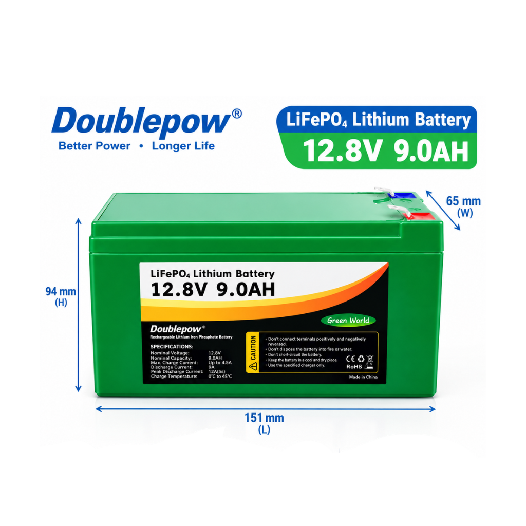 Doublepow LiFePO4 Lithium Battery for Computer ups solar DC light fan etc
